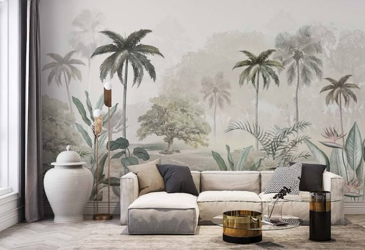 Tranh dán tường tropical, nhiệt đới